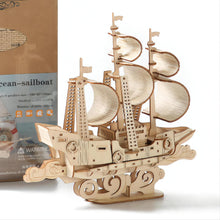 Load image into Gallery viewer, 3D Wooden Puzzles Age of Discovery: Sailboat