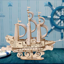 Load image into Gallery viewer, 3D Wooden Puzzles Age of Discovery: Sailboat