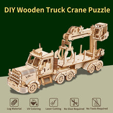 Load image into Gallery viewer, 3D Wooden Puzzles Truck Crane