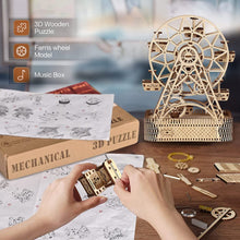 Load image into Gallery viewer, 3D Wooden Puzzles Music Box Ferris Wheel