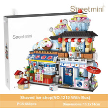 Load image into Gallery viewer, Mini Building Blocks Japanese Mini Street View folding food street Octopus barbecue ice shop assembly building block toys
