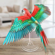 Load image into Gallery viewer, 3D Metal Puzzle -Scarlet Macaw with Acrylic Stand DIY Model Kits Assemble Jigsaw Toy Desktop Decoration GIFT For Adult