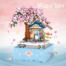 Load image into Gallery viewer, Mini Building small particles block children's toys with sound cherry blossom music box model gift music box female