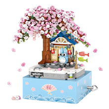Load image into Gallery viewer, Mini Building small particles block children's toys with sound cherry blossom music box model gift music box female