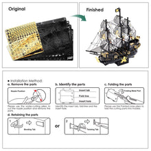 Load image into Gallery viewer, 3D Metal Puzzle Model Building Kits,Black Pearl DIY Assemble Jigsaw Toy ,Christmas Birthday Gifts for Adults  Kids