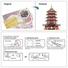 Load image into Gallery viewer, 3D Metal Puzzle Model Building Kits,Leifeng Pagoda DIY Assemble Jigsaw Toy ,Christmas Birthday Gifts for Adults Kids