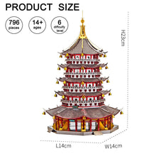 Load image into Gallery viewer, 3D Metal Puzzle Model Building Kits,Leifeng Pagoda DIY Assemble Jigsaw Toy ,Christmas Birthday Gifts for Adults Kids