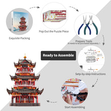 Load image into Gallery viewer, 3D Metal Puzzle Model Building Kits,Juyuan Tower DIY Assemble Jigsaw Toy ,Christmas Birthday Gifts for Adults Kids