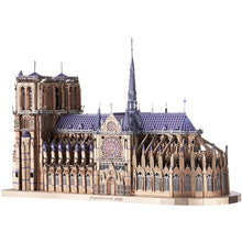 Load image into Gallery viewer, 3D Metal Puzzles Jigsaw, Notre Dame Cathedral Paris DIY Model Building Kits Toys for Adults Birthday Gifts