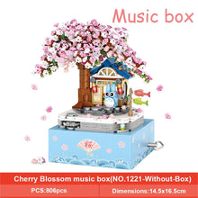 Load image into Gallery viewer, Mini Building small particles block children's toys with sound cherry blossom music box model gift music box female