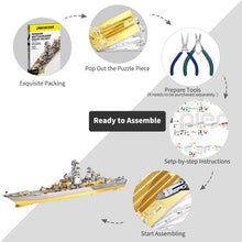 Load image into Gallery viewer, 3D Metal Puzzle -Russian Battlecruiser Pyotr DIY Jigsaw Toy ,Model Building Kits Christmas Gifts for Adults Kids