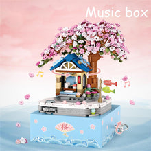 Load image into Gallery viewer, Mini Building small particles block children's toys with sound cherry blossom music box model gift music box female