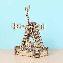 Load image into Gallery viewer, 3D Wooden Puzzles Music Box Dutch Windmills