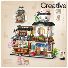 Load image into Gallery viewer, Building blocks Japanese-style street view izakaya aquatic product store mini small particles assembled toy puzzle girl boy