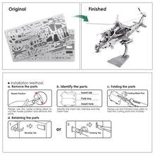 Load image into Gallery viewer, 3D Metal Puzzles WUZHI-10 Helicopter Model Kits DIY Jigsaw for Teen Brain Teaser Toys for Adult