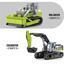 Load image into Gallery viewer, Engineering Construction Building Blocks Excavator Bulldozer Crane Dump Truck Bricks DIY Child Toys Gifts