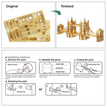 Load image into Gallery viewer, 3D Metal Puzzle London Tower Bridge DIY Building Kit Toys for Teens Jigsaw Gifts