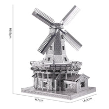 Load image into Gallery viewer, 3D Metal Puzzles DIY Dutch Windmill Model Kits for Teens Hobbies Toys Great Gifts-89 Pcs