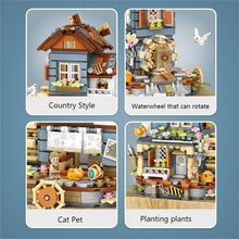 Load image into Gallery viewer, Classical windmill house music box music box small particles assembled building blocks toy national tide puzzle model