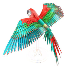 Load image into Gallery viewer, 3D Metal Puzzle -Scarlet Macaw with Acrylic Stand DIY Model Kits Assemble Jigsaw Toy Desktop Decoration GIFT For Adult
