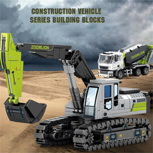 Load image into Gallery viewer, Engineering Construction Building Blocks Excavator Bulldozer Crane Dump Truck Bricks DIY Child Toys Gifts
