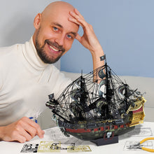 Load image into Gallery viewer, 3D Metal Puzzle The Queen Anne's Revenge Jigsaw Pirate Ship DIY Model Building Kits Toys for Teens Brain Teaser