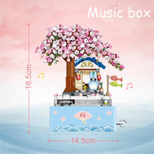 Load image into Gallery viewer, Mini Building small particles block children&#39;s toys with sound cherry blossom music box model gift music box female
