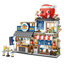 Load image into Gallery viewer, Mini Building Blocks Japanese Mini Street View folding food street Octopus barbecue ice shop assembly building block toys
