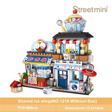 Load image into Gallery viewer, Mini Building Blocks Japanese Mini Street View folding food street Octopus barbecue ice shop assembly building block toys
