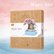 Load image into Gallery viewer, Mini Building small particles block children&#39;s toys with sound cherry blossom music box model gift music box female
