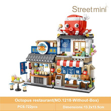 Load image into Gallery viewer, Mini Building Blocks Japanese Mini Street View folding food street Octopus barbecue ice shop assembly building block toys

