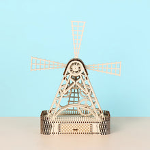 Load image into Gallery viewer, 3D Wooden Puzzles Music Box Dutch Windmills
