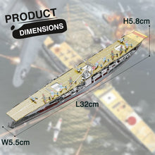 Load image into Gallery viewer, 3D Metal Puzzle Teens Akagi Aircraft Carrier Model Kits Japan Battleship DIY Jigsaw Toy
