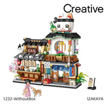 Load image into Gallery viewer, Building blocks Japanese-style street view izakaya aquatic product store mini small particles assembled toy puzzle girl boy
