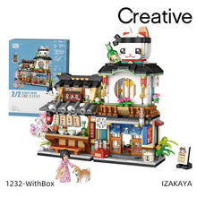 Load image into Gallery viewer, Building blocks Japanese-style street view izakaya aquatic product store mini small particles assembled toy puzzle girl boy
