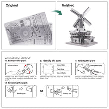 Load image into Gallery viewer, 3D Metal Puzzles DIY Dutch Windmill Model Kits for Teens Hobbies Toys Great Gifts-89 Pcs
