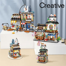 Load image into Gallery viewer, Building blocks Japanese-style street view izakaya aquatic product store mini small particles assembled toy puzzle girl boy
