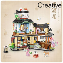 Load image into Gallery viewer, Building blocks Japanese-style street view izakaya aquatic product store mini small particles assembled toy puzzle girl boy
