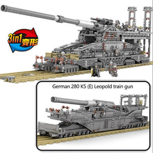 Load image into Gallery viewer, 3846+PCS German 800MM ‘Dora’ Train Gun Military Artillery Building Blocks Boy Assembled Toys Parent-child Model Tank Series
