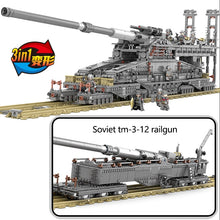 Load image into Gallery viewer, 3846+PCS German 800MM ‘Dora’ Train Gun Military Artillery Building Blocks Boy Assembled Toys Parent-child Model Tank Series
