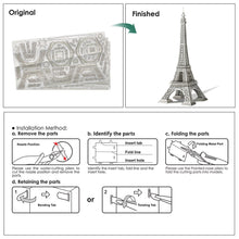 Load image into Gallery viewer, 3D Metal Puzzles Eiffel Tower 8.66inch Model Building Kits DIY Jigsaw Gifts for Teen(Height:22cm)
